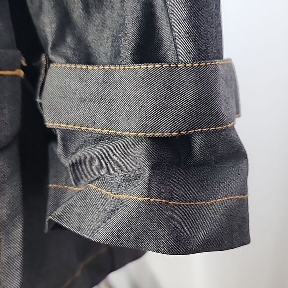 Vintage Tie Front 3/4 Sleeves Two Button Jacket With Collar Sleeve Detail Sz 14 - Picture 6 of 8